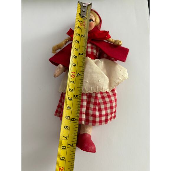 Antique Rosy Doll Made In Italy Pressed Felt Face HP face 7.5" Felt Cloth - Picture 5 of 5